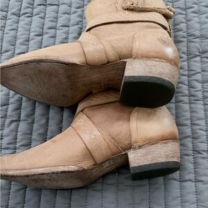 Frye Tan Western Ankle Boots